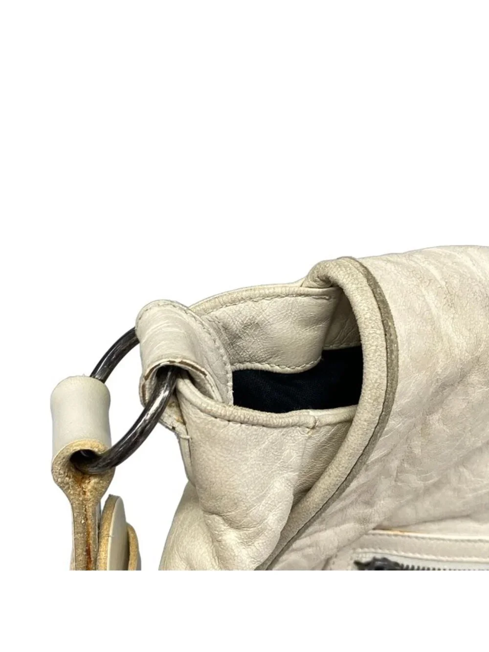Balenciaga Shoulder Bag the Besace Ivory Leather